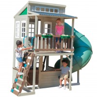 Complex Casuta pentru copii Mare de Joaca - Complex cu Etaj si Tobogan Cozy Escape de exterior din lemn - Kidkraft Playhouse Complex Casuta pentru copii Mare de Joaca - Complex cu Etaj si Tobogan Cozy Escape de exterior din lemn - Kidkraft Playhouse